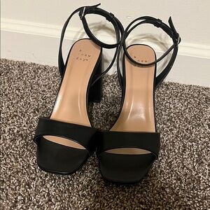 A New Day Black Strappy Heels